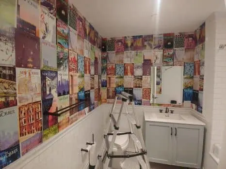 Peel and Stick wallpaper install in Downtown Brooklyn